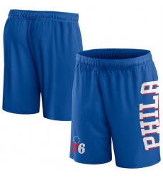 Men Philadelphia 76ers Blue Post Up Mesh Shorts Men Philadelphia 76ers Blue Post Up Mesh Shorts
