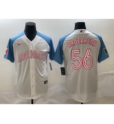 Men Mexico Baseball 56 Randy Arozarena 2023 White Blue World Baseball Classic Stitched JerseyS Men Mexico Baseball 56 Randy Arozarena 2023 White Blue World Baseball Classic Stitched JerseyS