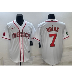 Men Mexico Baseball 7 Julio Urias 2023 White World Baseball Classic Stitched Jersey 2 Men Mexico Baseball 7 Julio Urias 2023 White World Baseball Classic Stitched Jersey 2