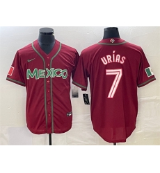 Men Mexico Baseball 7 Julio Urias Red 2023 World Baseball Classic Stitched Jersey Men Mexico Baseball 7 Julio Urias Red 2023 World Baseball Classic Stitched Jersey