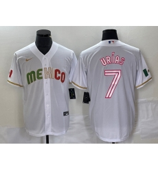 Men Mexico Baseball 7 Julio Urias White 2023 World Baseball Classic Stitched Jersey Men Mexico Baseball 7 Julio Urias White 2023 World Baseball Classic Stitched Jersey