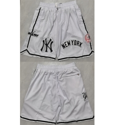 Men New Yok Yankees White Shorts  