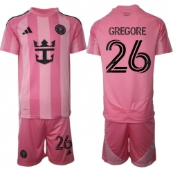 Men Inter Miami CF 2026 Soccer Jerseys Pink #26 GREGORE