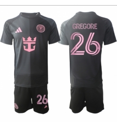 Men Inter Miami CF 26 Gregore 2025 Black Away Soccer Jersey Suit Men Inter Miami CF 26 Gregore 2025 Black Away Soccer Jersey Suit