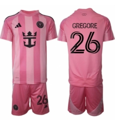 Men Inter Miami CF 26 Gregore 25 26 Pink Home Soccer Jersey Suit Men Inter Miami CF 26 Gregore 25 26 Pink Home Soccer Jersey Suit