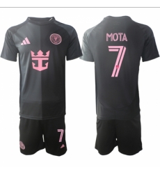 Men Inter Miami CF 7 Jean Mota 2025 Black Away Soccer Jersey Suit