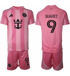 Men Inter Miami CF 9 Luis Surez 25 26 Pink Home Soccer Jersey Suit Men Inter Miami CF 9 Luis Surez 25 26 Pink Home Soccer Jersey Suit