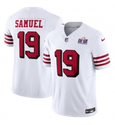 Men San Francisco 49ers 19 Deebo Samuel New White 2023 F U S E Vapor Untouchable Limited Stitched Football 2024 Super Bowl LVIII Jersey Men San Francisco 49ers 19 Deebo Samuel New White 2023 F U S E Vapor Untouchable Limited Stitched Football 2024 Super Bowl LVIII Jersey