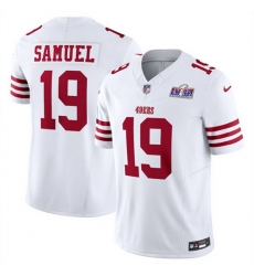Men San Francisco 49ers 19 Deebo Samuel White Throwback 2023 F U S E Vapor Untouchable Limited Stitched Football 2024 Super Bowl LVIII Jersey Men San Francisco 49ers 19 Deebo Samuel White Throwback 2023 F U S E Vapor Untouchable Limited Stitched Football 2024 Super Bowl LVIII Jersey