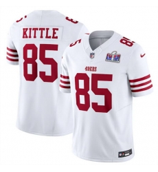 Men San Francisco 49ers 85 George Kittle White 2023 F U S E Vapor Untouchable Limited Stitched Football 2024 Super Bowl LVIII Jersey Men San Francisco 49ers 85 George Kittle White 2023 F U S E Vapor Untouchable Limited Stitched Football 2024 Super Bowl LVIII Jersey