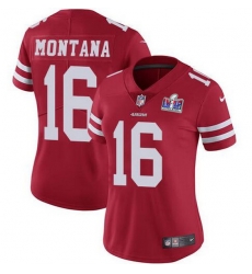 Women Nike San Francisco 49ers 16 Joe Montana Red NFL Vapor Untouchable Limited 2024 Super Bowl LVIII Jersey Women Nike San Francisco 49ers 16 Joe Montana Red NFL Vapor Untouchable Limited 2024 Super Bowl LVIII Jersey