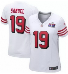 Women San Francisco 49ers 19 Deebo Samuel White Throwback 2023 F U S E Vapor Untouchable Limited Stitched Football 2024 Super Bowl LVIII Jersey Women San Francisco 49ers 19 Deebo Samuel White Throwback 2023 F U S E Vapor Untouchable Limited Stitched Football 2024 Super Bowl LVIII Jersey