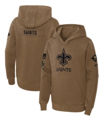 Youth New Orleans Saints 2023 Brown Salute To Service Pullover Hoodie Youth New Orleans Saints 2023 Brown Salute To Service Pullover Hoodie