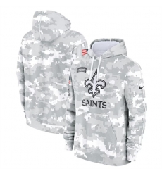 Youth New Orleans Saints 2024 White Gray Salute To Service Pullover Hoodie Youth New Orleans Saints 2024 White Gray Salute To Service Pullover Hoodie