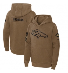 Youth Denver Broncos 2023 Brown Salute To Service Pullover Hoodie Youth Denver Broncos 2023 Brown Salute To Service Pullover Hoodie