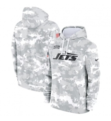 Youth New York Jets 2024 White Gray Salute To Service Pullover Hoodie Youth New York Jets 2024 White Gray Salute To Service Pullover Hoodie