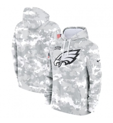 Youth Philadelphia Eagles 2024 White Gray Salute To Service Pullover Hoodie Youth Philadelphia Eagles 2024 White Gray Salute To Service Pullover Hoodie