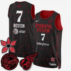 Women Indiana Fever Aliyah Boston #7 Black Stitched Basketball WNBA Jersey