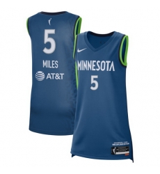 Women Minnesota Lynx Olivia Miles #5 Blue Stitched Basketball WNBA Jersey