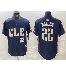 Men Cleveland Guardians 22 Josh Naylor Navy 2024 City Connect Limited Stitched Baseball Jersey 3 Men Cleveland Guardians 22 Josh Naylor Navy 2024 City Connect Limited Stitched Baseball Jersey 3