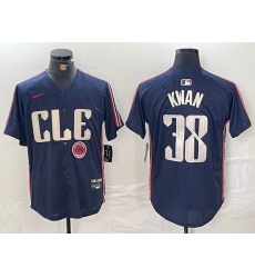 Men Cleveland Guardians 38 Steven Kwan Navy 2024 City Connect Limited Stitched Baseball Jersey 3 Men Cleveland Guardians 38 Steven Kwan Navy 2024 City Connect Limited Stitched Baseball Jersey 3