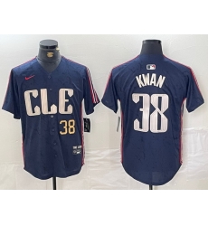 Men Cleveland Guardians 38 Steven Kwan Navy 2024 City Connect Limited Stitched Baseball Jersey 4 Men Cleveland Guardians 38 Steven Kwan Navy 2024 City Connect Limited Stitched Baseball Jersey 4