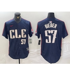 Men Cleveland Guardians 57 Shane Bieber Navy 2024 City Connect Limited Stitched Baseball Jersey 5 Men Cleveland Guardians 57 Shane Bieber Navy 2024 City Connect Limited Stitched Baseball Jersey 5