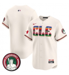 Men Cleveland Guardians Blank Cream Mexico Vapor Premier Limited Stitched Baseball Jersey