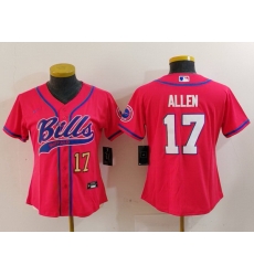 Women Buffalo Bills 17 Josh Allen Red Cool Base Stitched Baseball Jersey Women Buffalo Bills 17 Josh Allen Red Cool Base Stitched Baseball Jersey