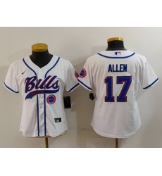Women Buffalo Bills 17 Josh Allen White Cool Base Stitched Baseball Jersey 3 Women Buffalo Bills 17 Josh Allen White Cool Base Stitched Baseball Jersey 3