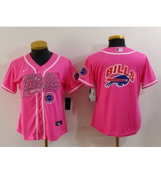 Women Buffalo Bills Pink Team Big Logo With Patch Cool Base Stitched Baseball Jersey Women Buffalo Bills Pink Team Big Logo With Patch Cool Base Stitched Baseball Jersey