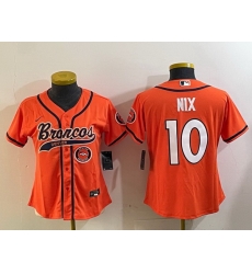 Women Denver Broncos 10 orange Cool Base Stitched Baseball Jersey 3 Women Denver Broncos 10 orange Cool Base Stitched Baseball Jersey 3