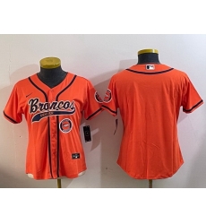 Women Denver Broncos orange Cool Base Stitched Baseball Jersey Women Denver Broncos orange Cool Base Stitched Baseball Jersey