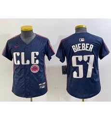 Youth Cleveland Guardians 57 Shane Bieber Navy 2024 City Connect Limited Stitched Baseball Jersey 1 Youth Cleveland Guardians 57 Shane Bieber Navy 2024 City Connect Limited Stitched Baseball Jersey 1