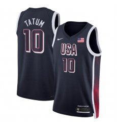 Men USA Basketball 10 Jayson Tatum Navy 2024 Swingman Stitched Jersey Men USA Basketball 10 Jayson Tatum Navy 2024 Swingman Stitched Jersey