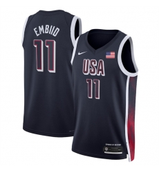Men USA Basketball 11 Joel Embiid Navy 2024 Swingman Stitched Jersey Men USA Basketball 11 Joel Embiid Navy 2024 Swingman Stitched Jersey