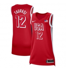 Women USA Basketball 12 Diana Taurasi Red 2024 Swingman Stitched Jersey Women USA Basketball 12 Diana Taurasi Red 2024 Swingman Stitched Jersey