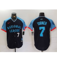 Men National League 7 Trea Turner Navy 2024 All Star Limited Stitched Baseball Jersey 7 Men National League 7 Trea Turner Navy 2024 All Star Limited Stitched Baseball Jersey 7