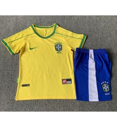 Youth Retro Soccer Jerseys Brazil Yellow 1998 Youth Retro Soccer Jerseys Brazil Yellow 1998