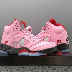 Air Jordan 5 Pink Shoes A Letter Logo For Men 56314