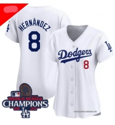 Women Nike Los Angeles Dodgers Enrique Hernandez #8 White Flex Base 2024 World Series Champions Stitched MLB Jersey Women Nike Los Angeles Dodgers Enrique Hernandez #8 White Flex Base 2024 World Series Champions Stitched MLB Jersey