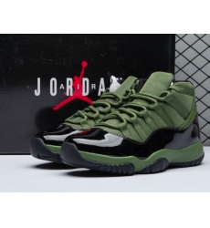 Men Air Jordan 11 Green Black Basketball Shoes