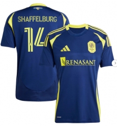Mens Nashville SC Jacob Shaffelburg adidas Navy 2025 The Heart of Nashville Kit Replica Player Jersey