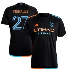 Men's New York City FC Maximiliano Moralez adidas Black 2024 24 7 Kit Replica Player Jersey