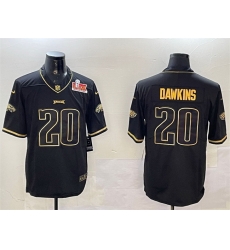 Men Philadelphia Eagles 20 Brian Dawkins Black Gold 2025 Super Bowl LIX Patch Salute To Service Vapor Untouchable Limited Stitched Football Jersey Men Philadelphia Eagles 20 Brian Dawkins Black Gold 2025 Super Bowl LIX Patch Salute To Service Vapor Untouchable Limited Stitched Football Jersey