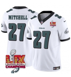 Men Philadelphia Eagles 27 Quinyon Mitchell White 2025 Eagles Logo Super Bowl LIX Patch New F U S E Vapor Limited Stitched Football Jersey Men Philadelphia Eagles 27 Quinyon Mitchell White 2025 Eagles Logo Super Bowl LIX Patch New F U S E Vapor Limited Stitched Football Jersey