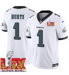 Men Philadelphia Eagles Jalen Hurts #1 White 2024 2025 Super Bowl LIX F U S E Stitched NFL Jersey Men Philadelphia Eagles Jalen Hurts #1 White 2024 2025 Super Bowl LIX F U S E Stitched NFL Jersey