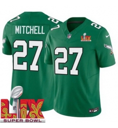 Men Philadelphia Eagles Quinyon Mitchell #27 Kelly Green 2024 2025 Super Bowl LIX F U S E Stitched NFL Jersey Men Philadelphia Eagles Quinyon Mitchell #27 Kelly Green 2024 2025 Super Bowl LIX F U S E Stitched NFL Jersey