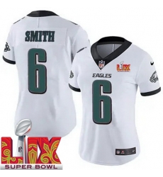 Women Philadelphia Eagles DeVonta Smith #6 White 2024 2025 Super Bowl LIX F U S E Stitched NFL Jersey Women Philadelphia Eagles DeVonta Smith #6 White 2024 2025 Super Bowl LIX F U S E Stitched NFL Jersey