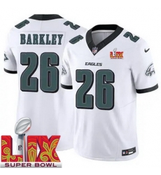 Youth Philadelphia Eagles Saquon Barkley #26 White 2024 2025 Super Bowl LIX F U S E Stitched NFL Jersey Youth Philadelphia Eagles Saquon Barkley #26 White 2024 2025 Super Bowl LIX F U S E Stitched NFL Jersey